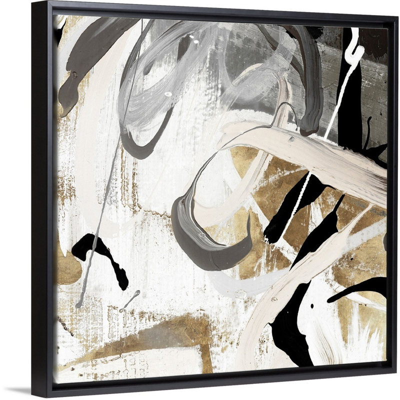 " Tangled I " Painting Print, Floater Framed Canvas, 21.25" H x 21.25" W, Black