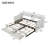 Twin XL to King Size Upholstered Daybed with Two Drawers, Beige-1497094562