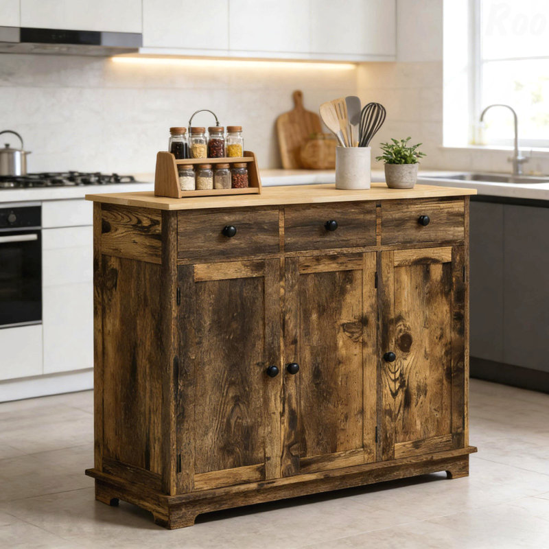 Armoire de rangement de style rustique, Brun