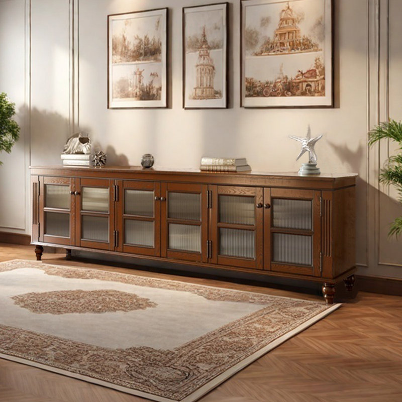Grand meuble télé de rangement de style américain, 86.61"