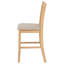 Chaise de salle à manger à hauteur de comptoir Wanya en lin et chêne clair (ensemble de 2)