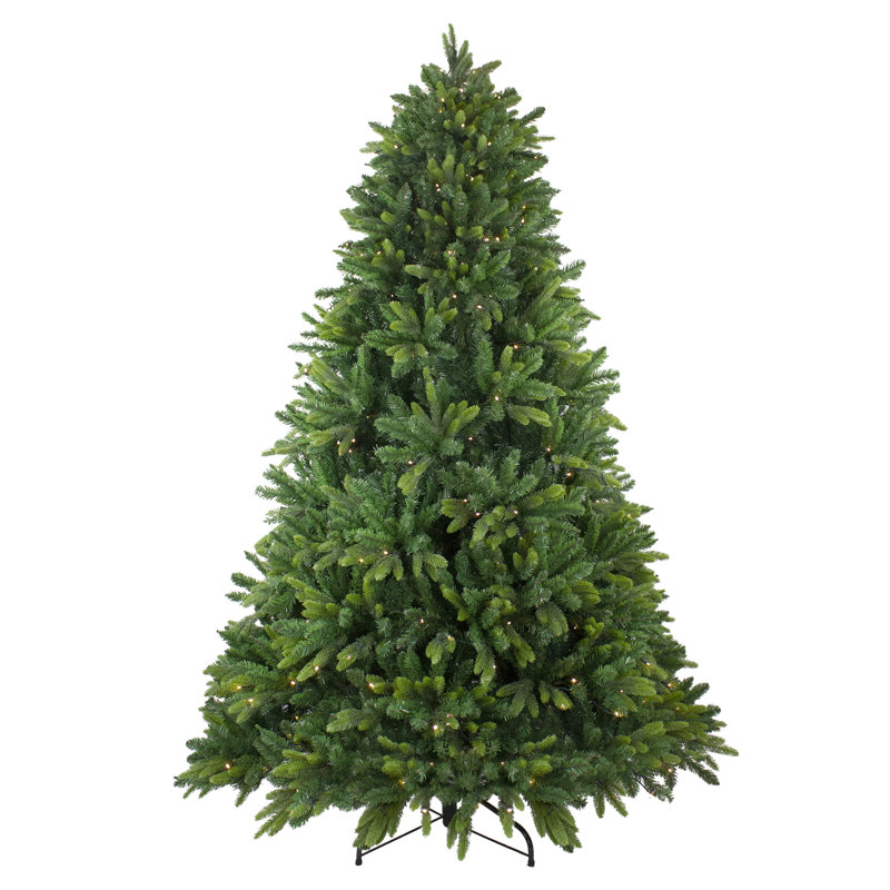 Arbre de Noël artificiel pin pré-éclairé pré-éclairé - lumières DEL blanc chaud, H 9 pi