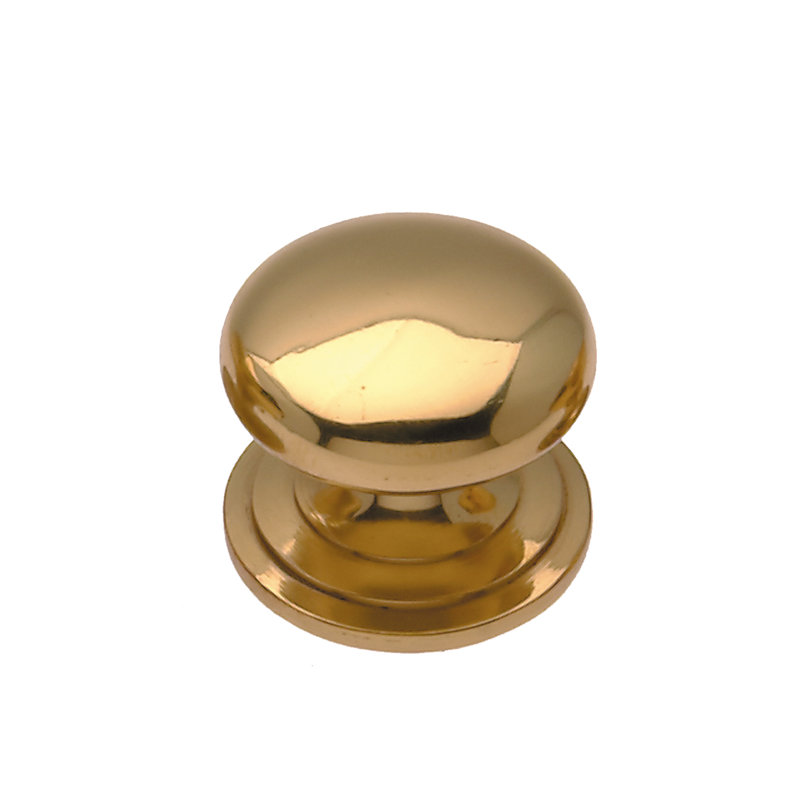Iraan Mushroom Knob, Polished Brass, 5cm
