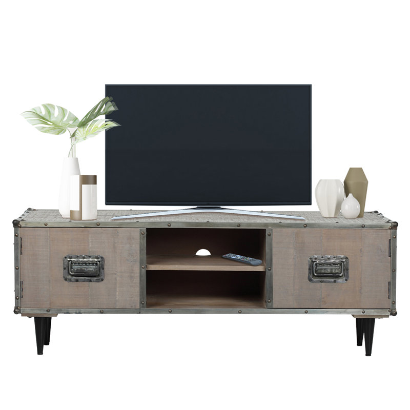 Dayshanay Unfinished TV Stand for TVs up to 55", Grey Wash