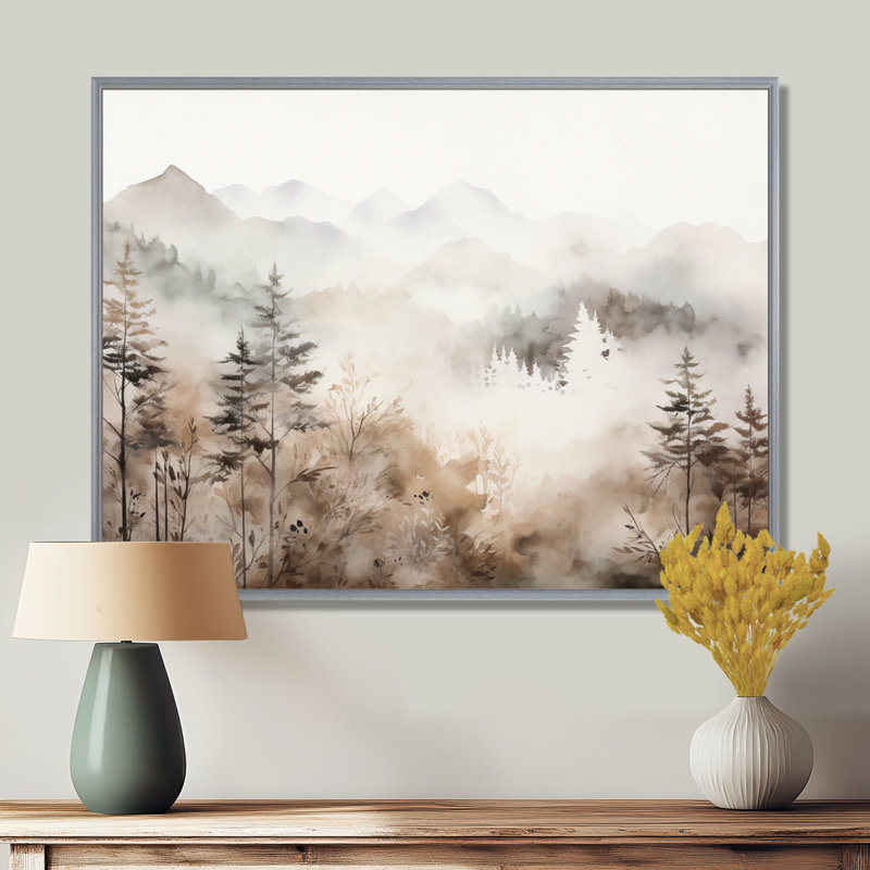 Nature s harmonie, sérénité, photographie, impression sur toile encadrée forêt, Cadre doré simple, H 24 po x l 32 po x P 1 po