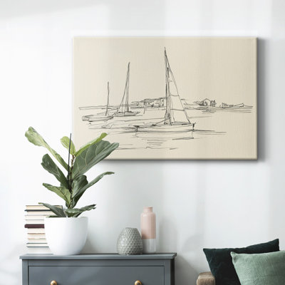 Coastal Contour Sketch I-Gallery Wrapped Canvas