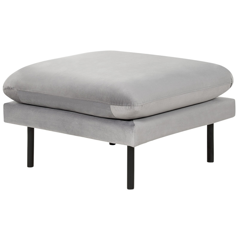 Aaleigha 70cm Wide Square Footstool Ottoman, Vinterbro Grey Velvet
