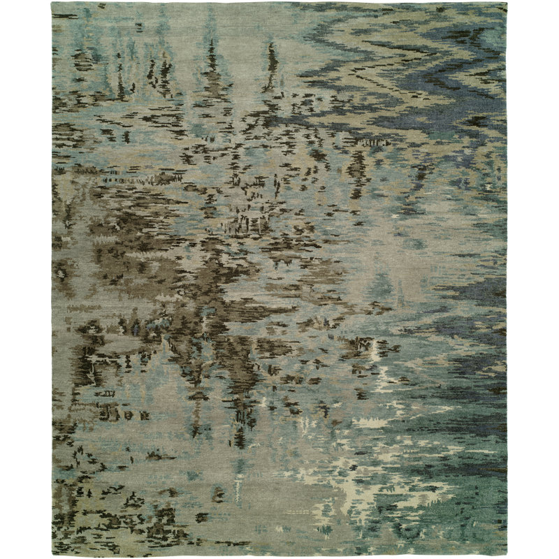 Shamori Wool Camouflage Area Rug, Rectangle 2' x 3'