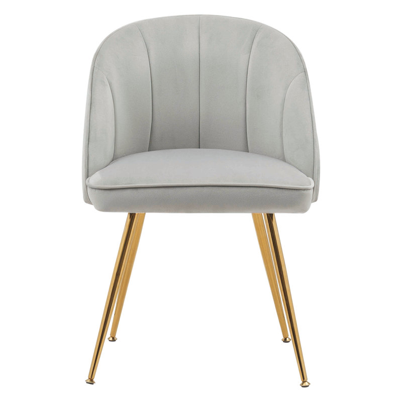 Cohen 17.72'' H Velvet Upholstered Side Chair, Gray