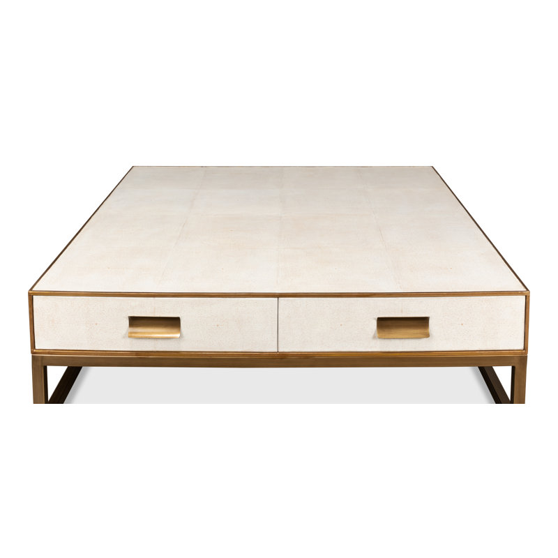 Shagreen Coffee Table, White