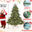 Arbre de Noël de 7,5 pi avec 850 lumières UL, 2441 pointes réalistes, base large pour des espaces spacieux, environnements à branches articulées à installation rapide,