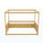 Full Size Canopy Bed Frame With Guardrails For Kids,Floor Bed Full With Four Poster Design,Kids Montessori Floor Bed,Wood Canopy Bed Frame For Girls,Boys(Full,Natural)-318707784-318707785