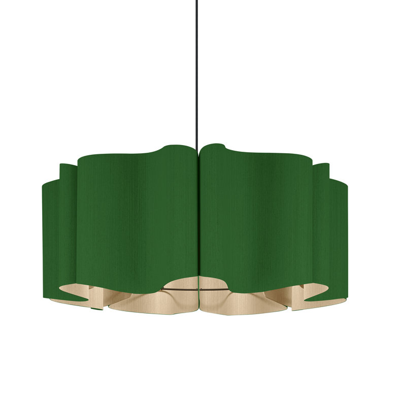 Luminaire suspendu Paulina, Vert / frêne