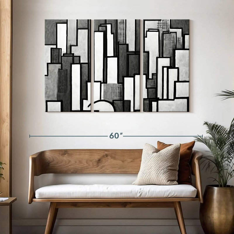 Aime Atlanta Cityscape BW, H 32 po x l 50 po