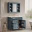 Meuble-lavabo 36 po avec armoire à pharmacie, armoire de rangement moderne avec 2 portes à fermeture douce et meuble-lavabo simple