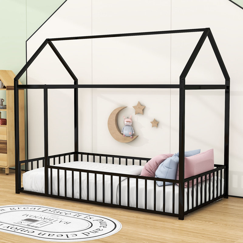 Namdev Metal Slat Bed, Black