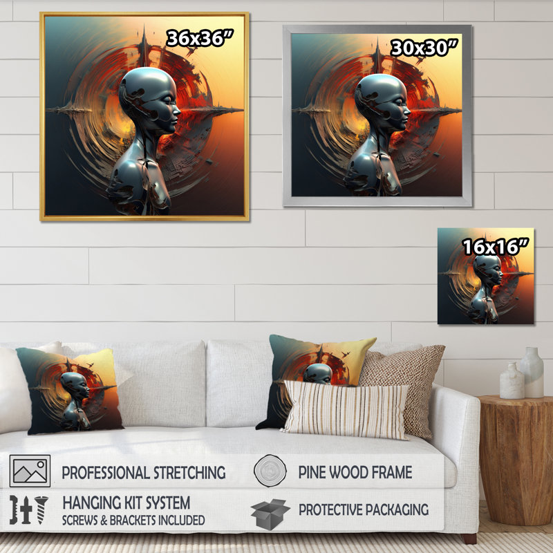 A.I. «Robot Dreams Of Singularity» sur impression sur toile, H 36 po x l 36 po x P 1,5 po, Toile tendue
