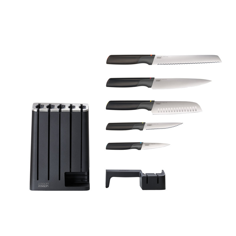 Joseph Joseph Joseph Joseph Elevate SlimBlock 5-Piece Knife Set and Sharpener