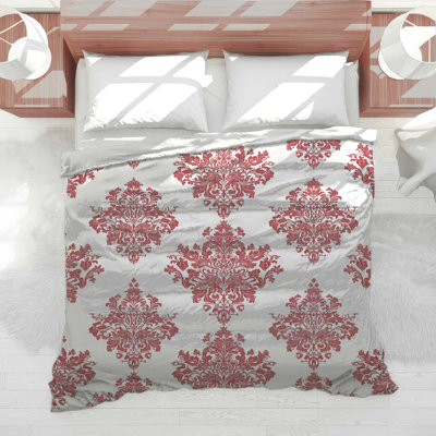 Red Damask Pattern Comforter