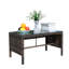Table basse d'extérieur 1 table basse avec verre trempé transparent
