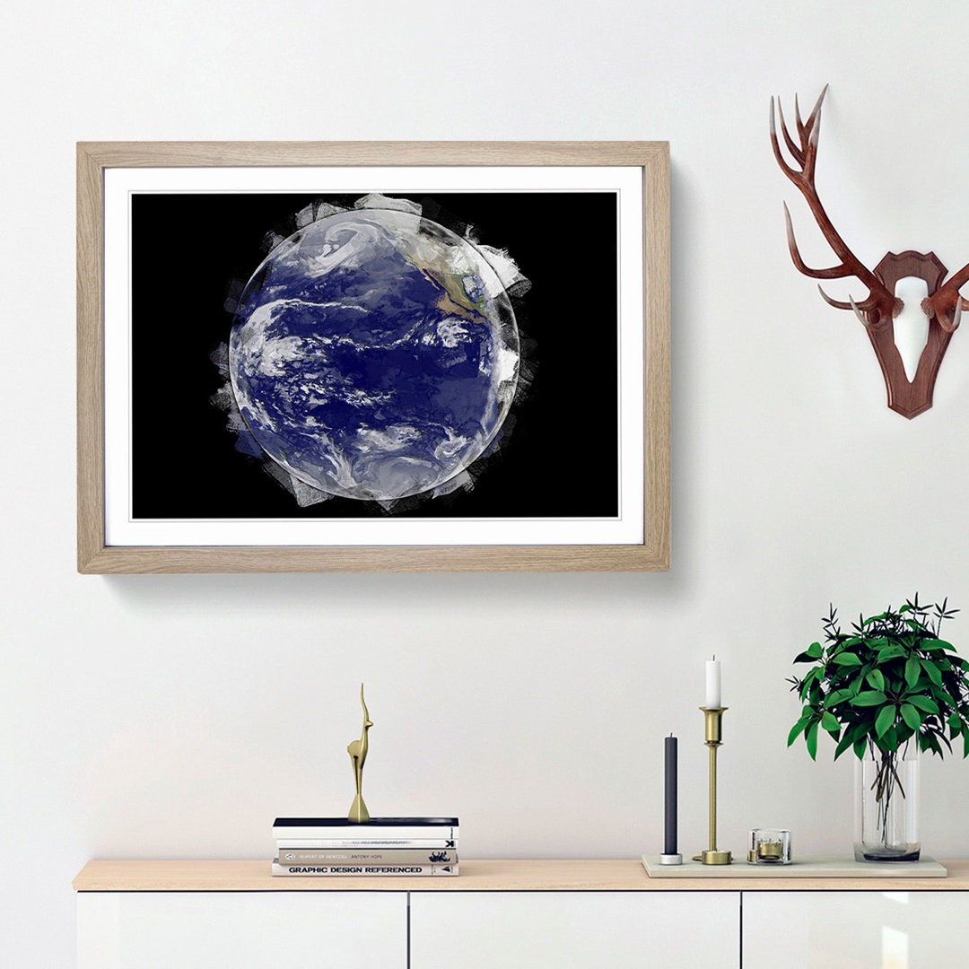 A Satellite Image of Earth in Abstract - Framed Print