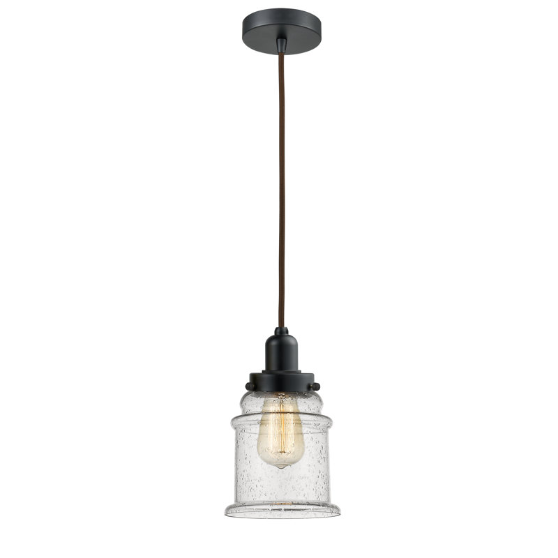 Luminaire suspendu 1 cloche pour une cloche Webber, Noir mat/brun