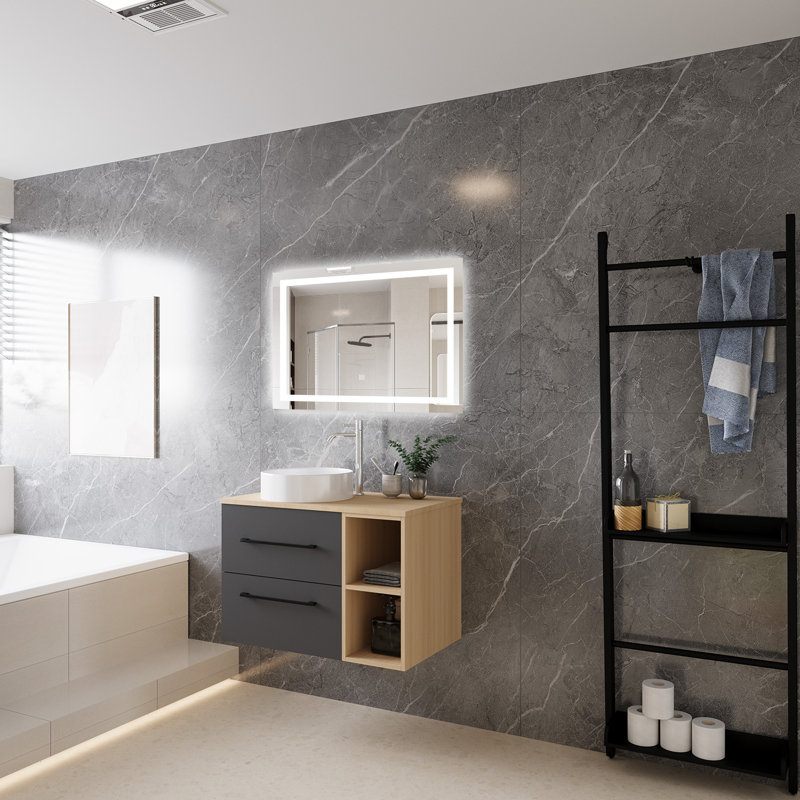 790mm Single Bathroom Vanity with Drop In Ceramic Basin