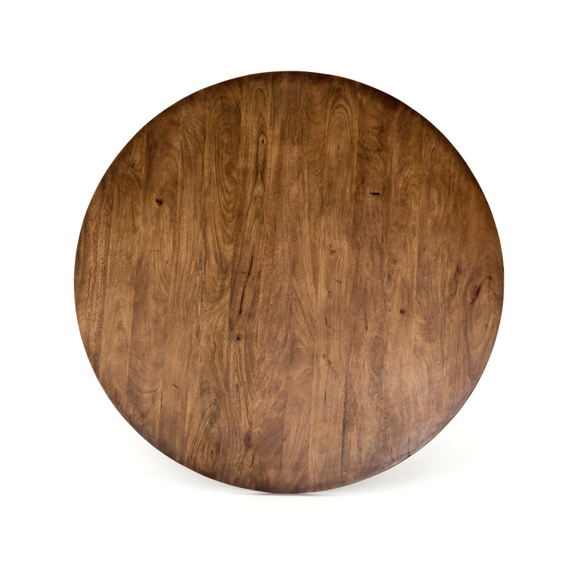 Cobain Round Solid Wood Dining Table, Reclaimed Fruitwood, 30" H x 60" W x 60" L