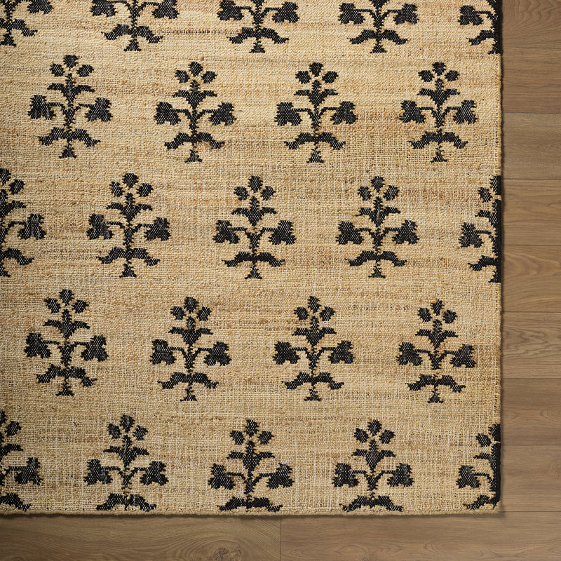 Rectangle Moroccan Hand Woven Washable Area Rug, Beige/Charcoal, Rectangle 153 x 219 cm