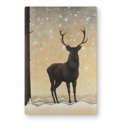 Roe Deer in Winter - Snow Metal Print for Home Decor