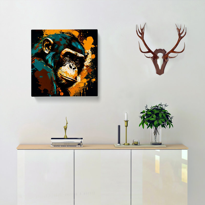 Monkey Expressionism - Wrapped Canvas, 50cm H x 50cm W x 3cm D