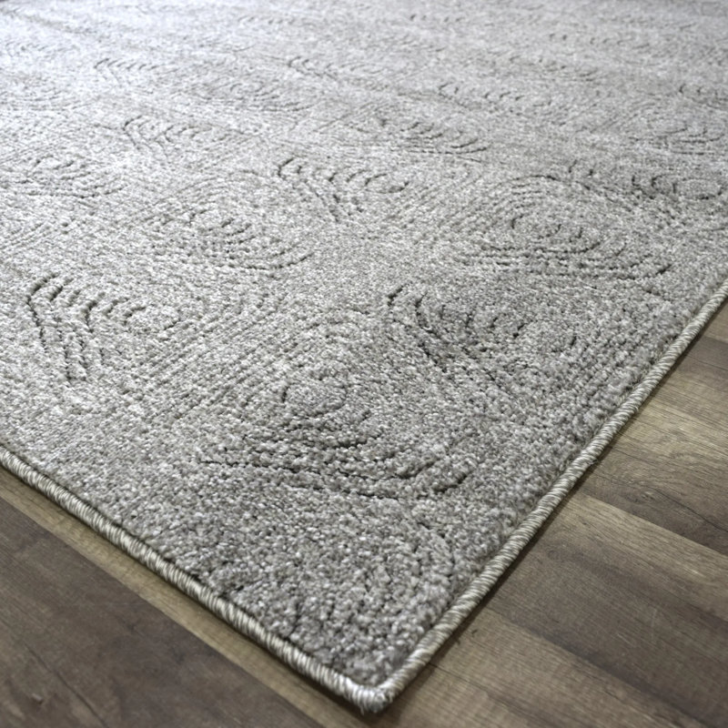 Tapis argenté N Peace, Rectangle 5 pi x 7 pi