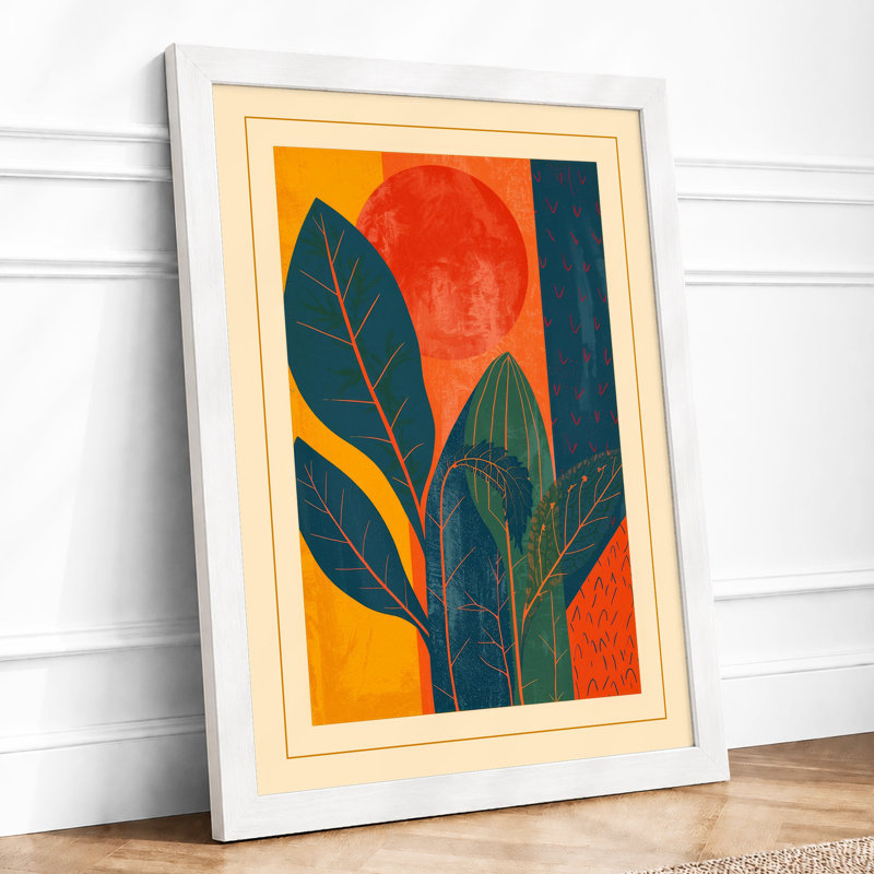 Plant In Warm Light Botanical - Print, A1 - 84.1 x 59.4 cm, White