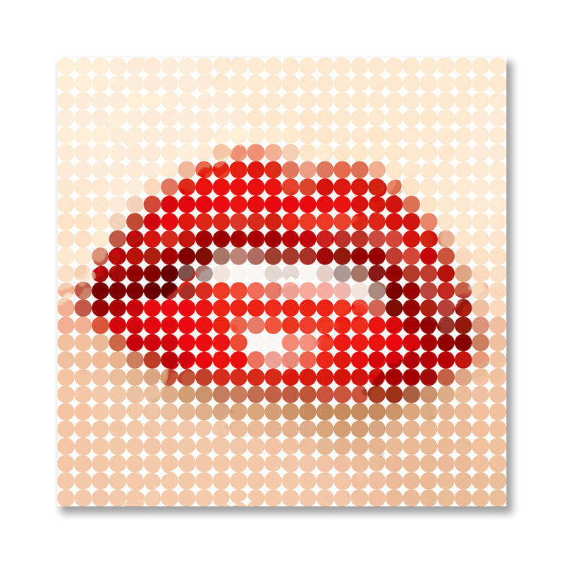 Dotted Lips Print, Aluminum, 24" H x 24" W x 1.5" D