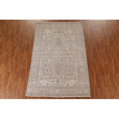 Summerrain One-of-a-Kind Rectangle 6' 4'' X 9' 7'' 1960s Wool Area Rug in Beige