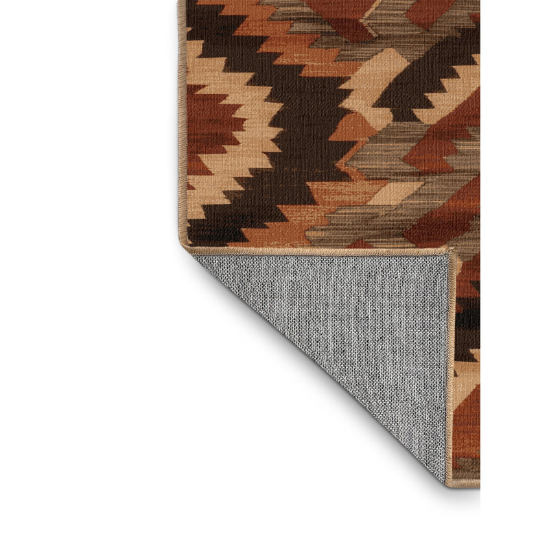 Tapis brun lavable à la machine, Carré 5 pi