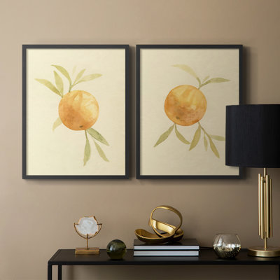 Impression encadrée «Dappled Oranges I-Premium» - prête à être accrochée - aucun clou requis - aucun clou requis
