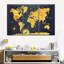 «World Map Gold Compass World Map», reproduction sur toile 3 pièces par HustleBroIllustrations-93058170