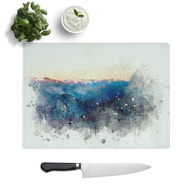 Glass Half Dome Falls in Abstract Chopping Board, 39 cm W x 28.5 cm L