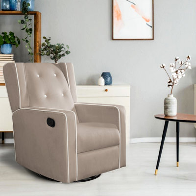 Rangler 29" Wide Upholstered Swivel Armchair, Comfy Accent Chair, Modern Swivel Rocker Chair