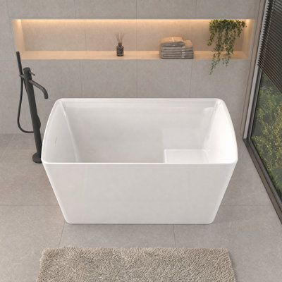 Baignoire autoportante en acrylique de 119 cm x 69 cm avec siège intégré, certifiée CUPC