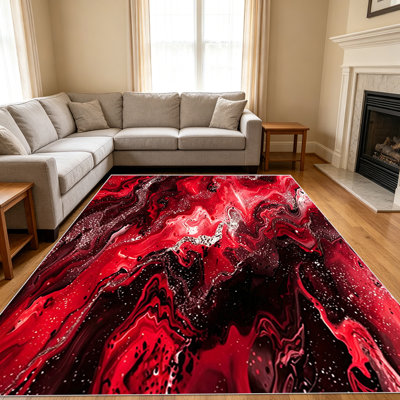 Tapis d'inspiration abstraite pour salon, 1 pièce, doux et confortable, convient à toutes les saisons, facile à entretenir, tapis d'intérieur lavable à la machine, sous la table de ferme convenant à la chambre à coucher, à la salle à manger, au bureau, au balcon, au patio, à la maison
