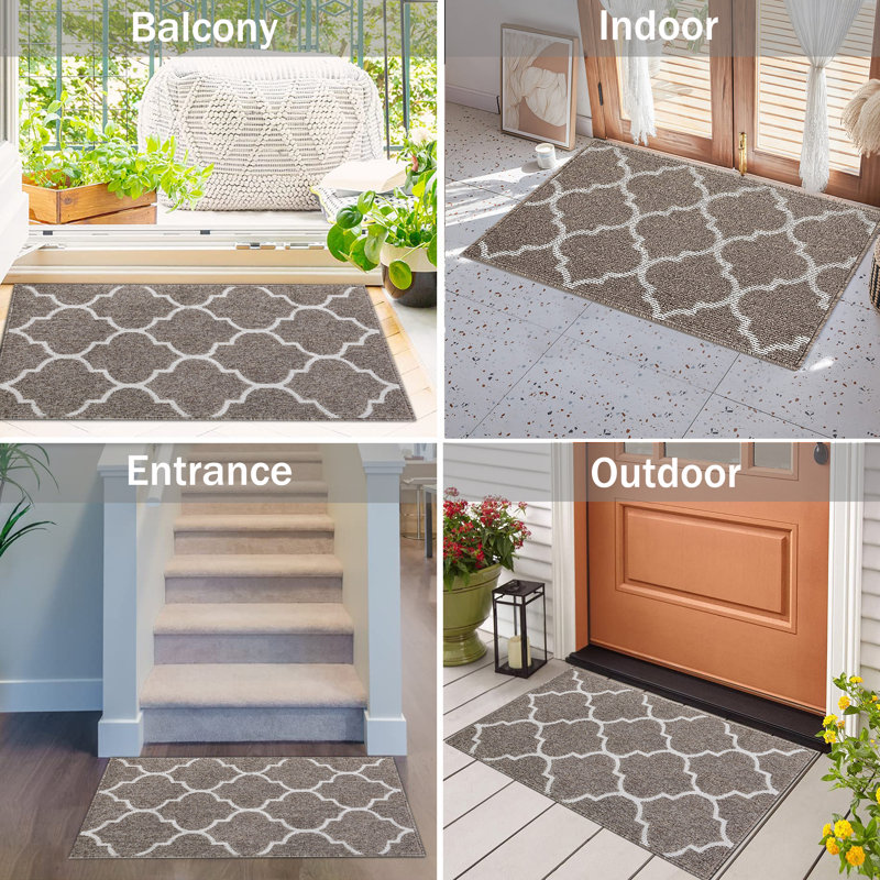Paillasson antidérapant pour l'intérieur et l'extérieur, Kaki, L 32 po x L 48 po
