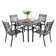 Alyah 4 - Person Metal Patio Dining Set with Square Table