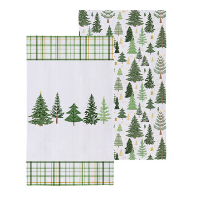 Forest Trees Double-Sided Quick Dry Waffle Weave Kitchen Towel