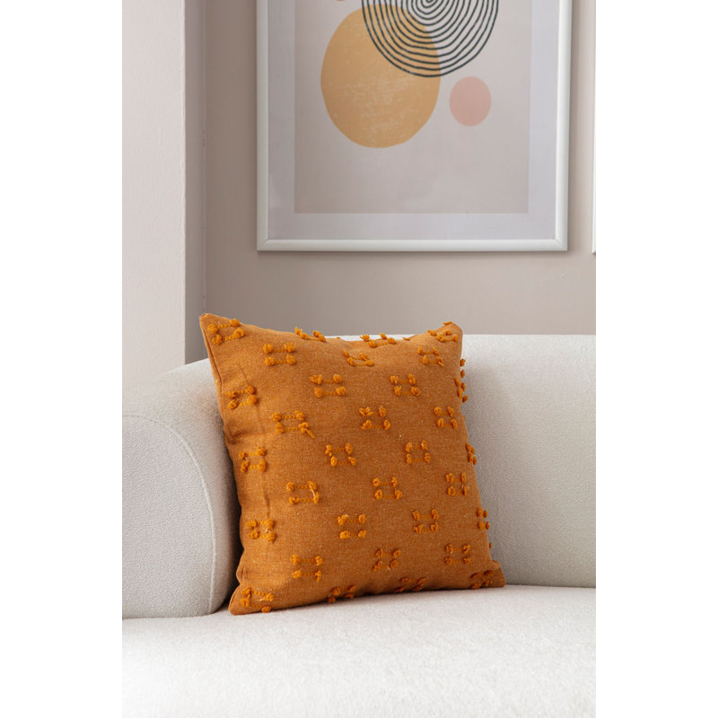 Vibrant Orange Cushion Cover, 17.0 x 17.0 Inches | 100% Polyester, Durable & Machine Washable | Soft Fabric with 100 GSM Density | Perfect for Home Decor, Couch, Sofa, & Bedroom Accent – Stylish & Easy to Clean