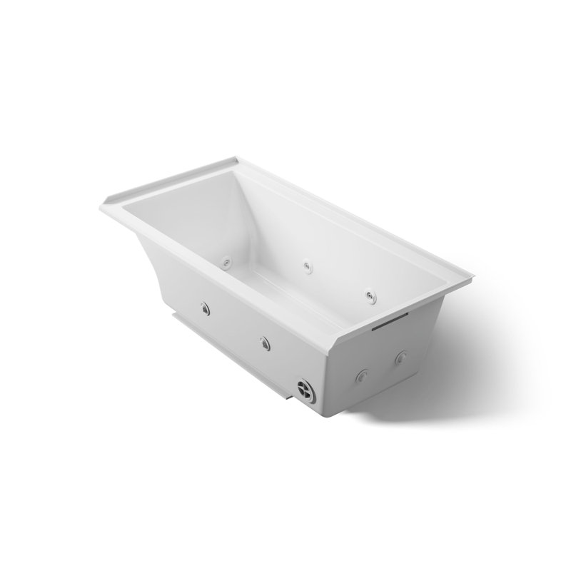 Baignoire tourbillon 60 po x 30 po en acrylique avec chaufferette, Gris glacial, Oui