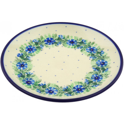 Couronne de poterie polie bleue 8 po