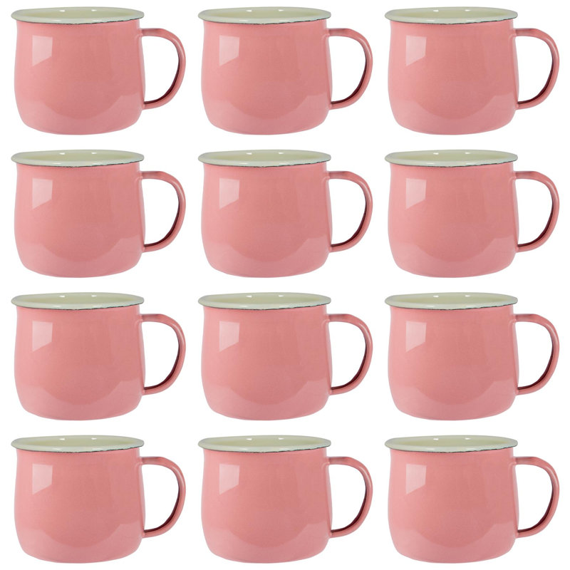 Enamelware Camping Mug, Pink, 12