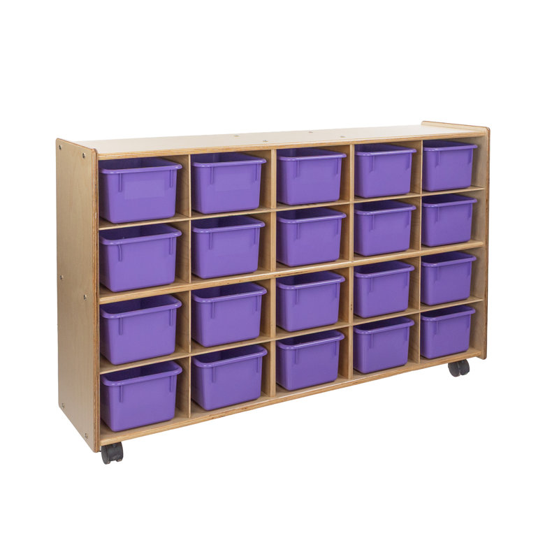 Casier Contender, Assemblé avec roulettes, Mauve, Oui